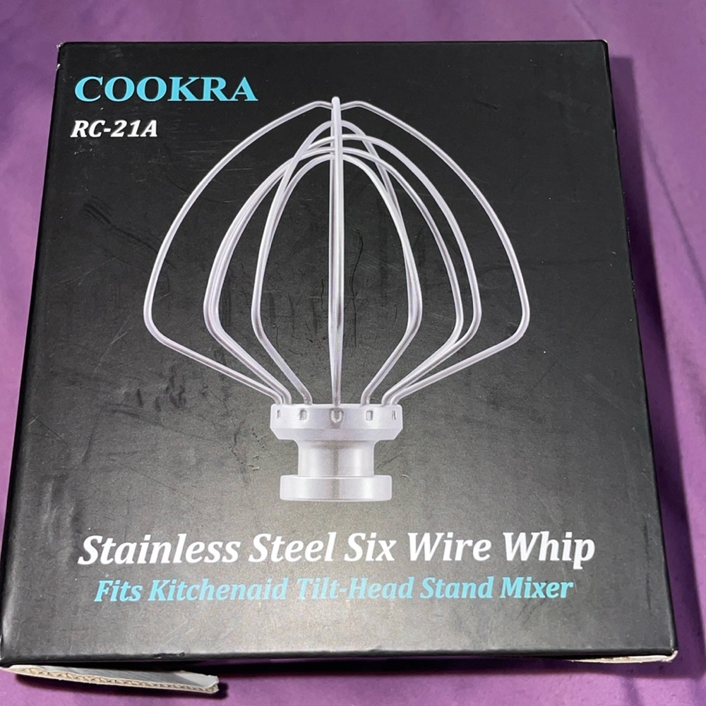 COOKRA RC-21A Stainless Steel Six Wire Whip Fit Kitchenaid Tilt-Head Stand Mixer